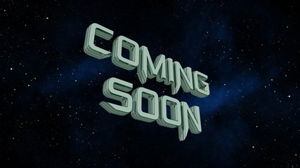 Coming soon message on space galaxy background