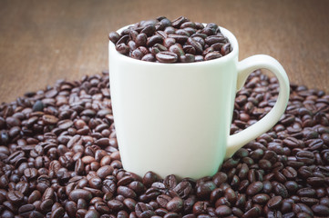 Coffee with filter effect retro vintage style