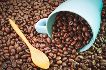 Fototapeta premium Coffee with filter effect retro vintage style