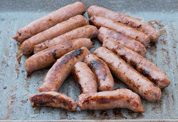 Sausages just cooked close-up