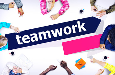 Team Corporate Teamwork Collaboration Assistance Concept