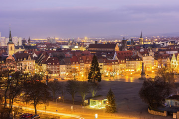 View on Erfurt city in Germany