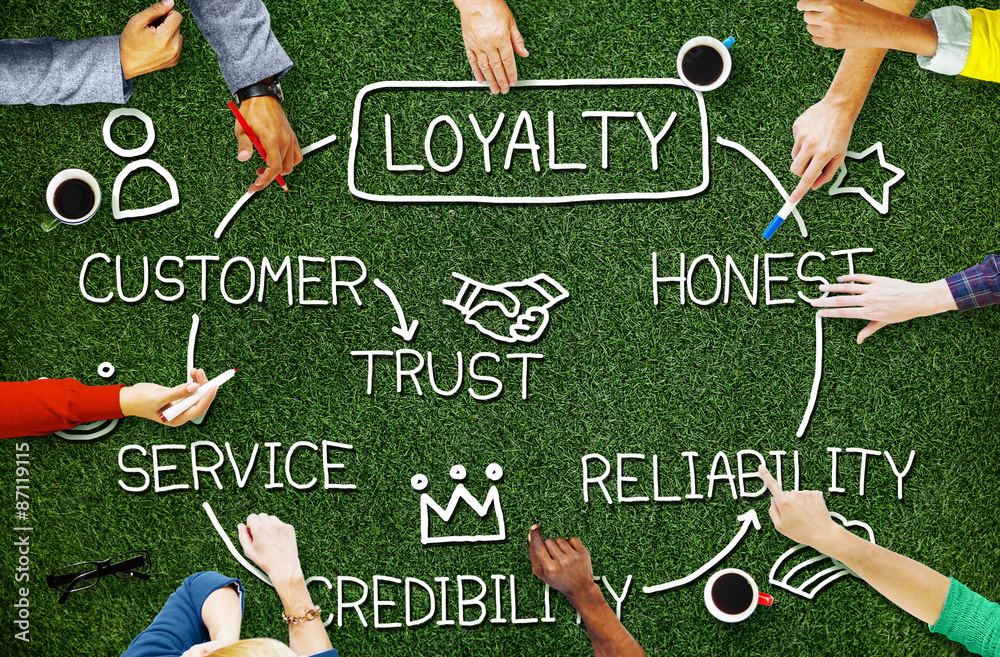 Poster loyalty customer service trust honest reliability concept - Posters