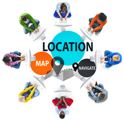 Location Destination Navigation Map Direction Concept