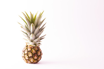 Fresh whole pineapple. Isolated on a white background.