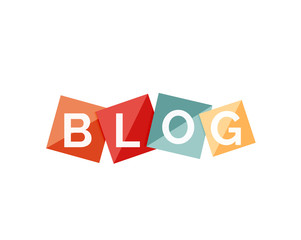 Word concept on color geometric shapes - blog