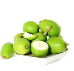 hog plum or ambada indian pickles plum in pure white background