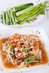 Somtum, papaya salad delicious food in thailand