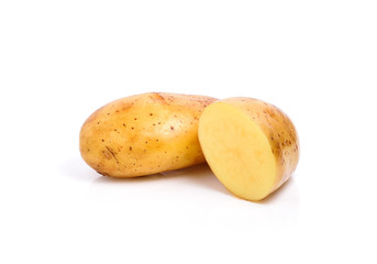 potato on white background