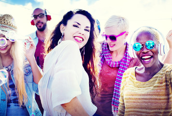 Friendship Dancing Bonding Beach Happiness Joyful Concept