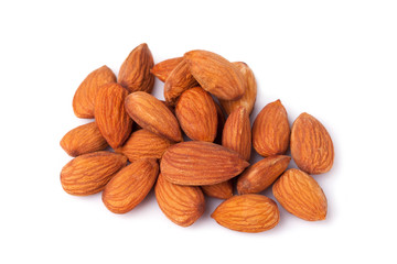 almond nuts isolated on white background