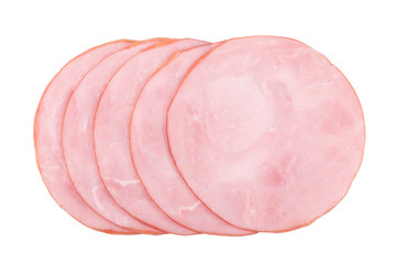 smoked ham isolated on white background - 87122556