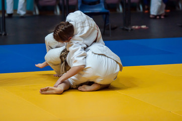 Obraz premium Girls compete in Judo