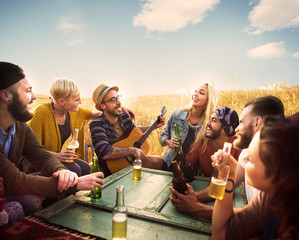 Diverse People Friends Hanging Out Happiness Concept
