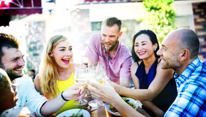 Diverse People Friends Hanging Out Drinking Concept