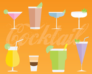 Cocktail icon set