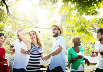 Diverse People Friends Hanging Out Drinking Concept