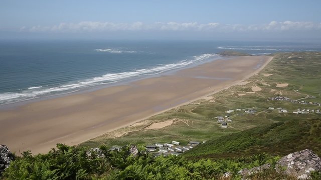 Rhossili beach and coast The Gower peninsula South Wales PAN