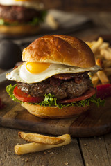 Homemmade Bacon Hamburger with Egg