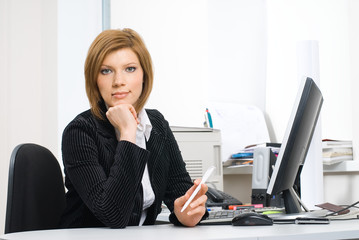 Businesswoman with computer