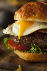Homemmade Bacon Hamburger with Egg