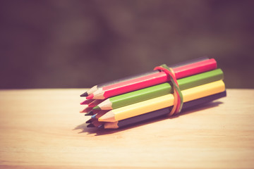 Obraz premium Color pencils old retro vintage style