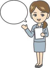スーツの女性　吹き出し