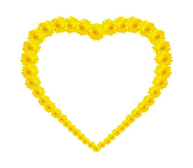 Obraz premium Bright yellow gerbera flowers isolated. Put a heart shape