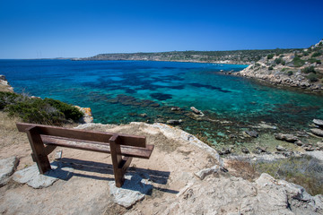 Bench above sea