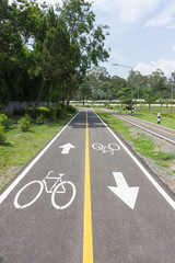 Obraz premium Bicycle symbol on bicycle lane