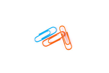 Isolated color paper clips
