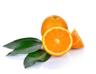 Fresh  orange  on white  background