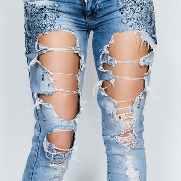 ripped jeans Stock Photo | Adobe Stock