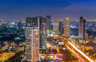top view of Expressway Highway in Bangkok Thailand