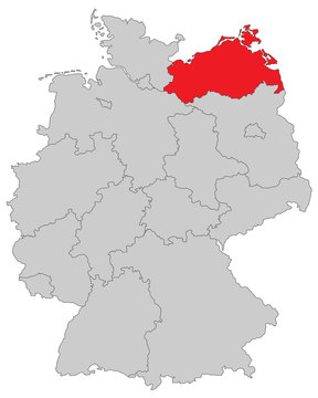 Mecklenburg-Vorpommern in Deutschland - Vektor