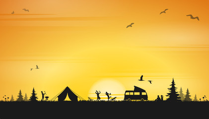 Fototapeta premium Camping im Sommer
