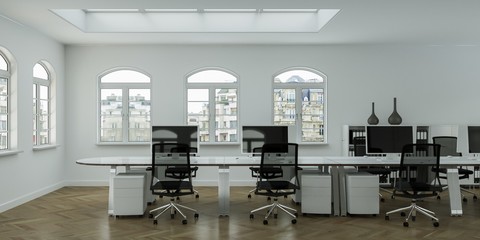 Großraumbüro in Altbau