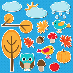 Cute set of autumn elements