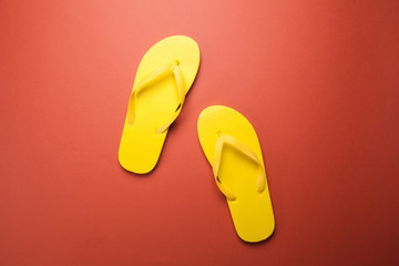 Yellow flip-flops