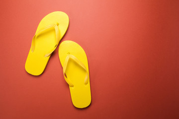 Yellow flip-flops