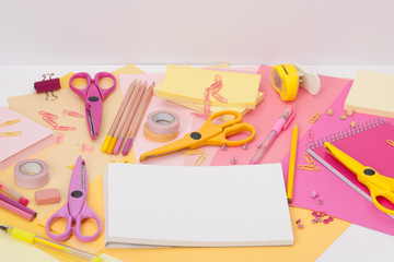 Assorted Stationery Items On A Desk