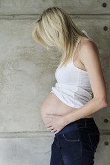 Young pregnant woman with her unborn child