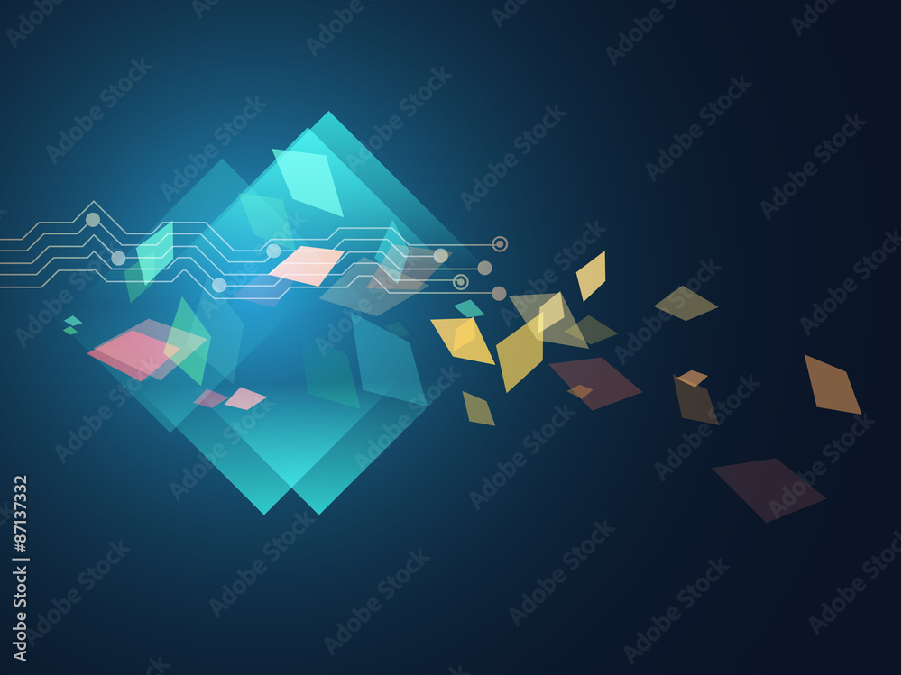 Poster abstract  technology line vector background