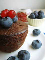 cacao and blueberry muffin