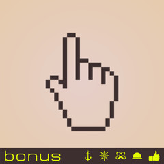 Pixel hand cursors icon