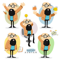 Business man in different pose.