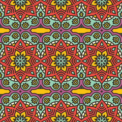 Ethnic floral seamless pattern