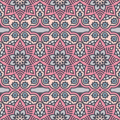 Ethnic floral seamless pattern