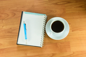 Fototapeta na wymiar Coffee and notebooks