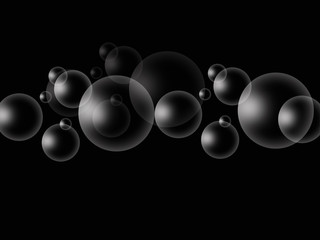 Abstract bubbles on a black background